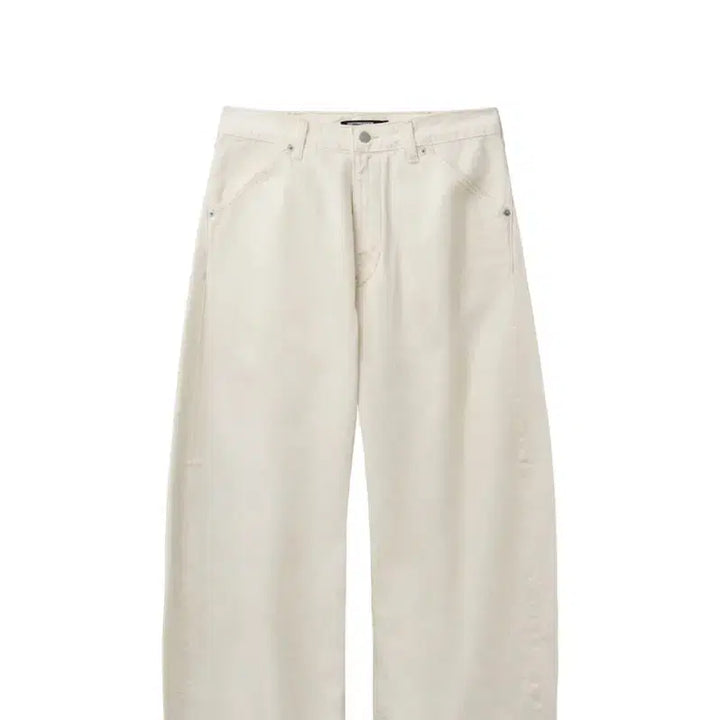 [BUNJANG] Hatching Room Wide Curve Jeans Ecru / (5) 해칭룸 와이드 커브진 에크루