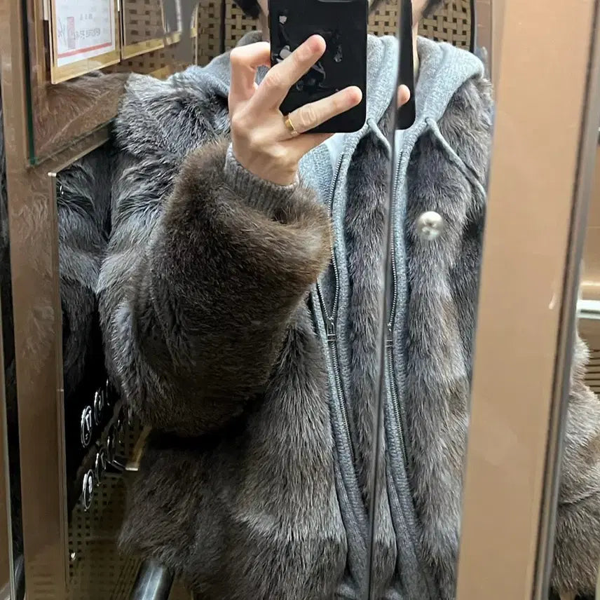 [BUNJANG] EMBA Horizontal Real Mink Jacket / EMBA 호리젠탈 리얼 밍크 자켓