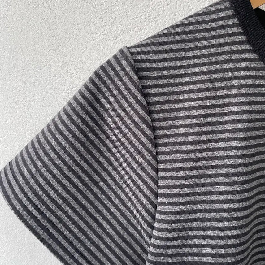 [BUNJANG] Striped Short-Sleeve T-Shirt / 새상품 스트라이프 단가라 반팔티