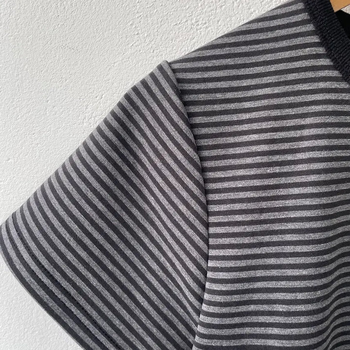 [BUNJANG] Striped Short-Sleeve T-Shirt / 새상품 스트라이프 단가라 반팔티