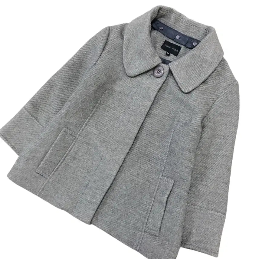 [BUNJANG] Melange Gray Hidden Button Vintage Coat / 멜란지 그레이 히든 버튼 코트