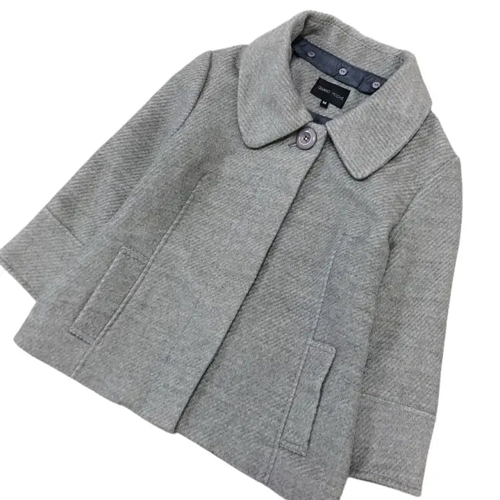 [BUNJANG] Melange Gray Hidden Button Vintage Coat / 멜란지 그레이 히든 버튼 코트