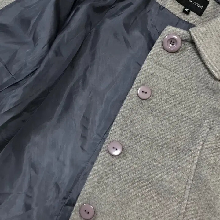 [BUNJANG] Melange Gray Hidden Button Vintage Coat / 멜란지 그레이 히든 버튼 코트