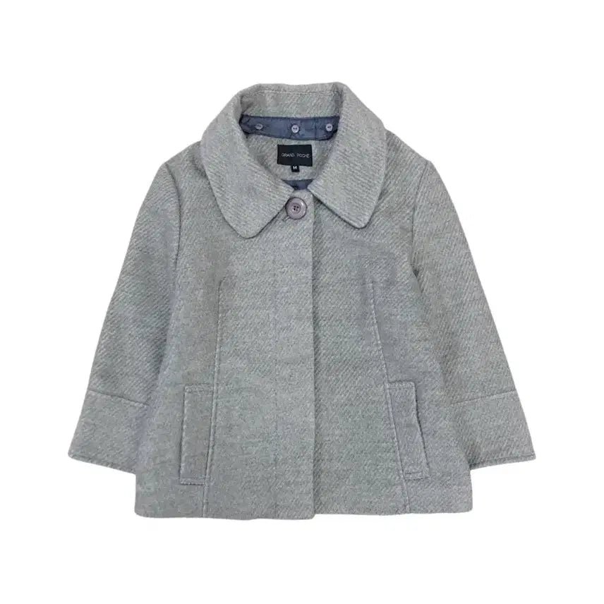 [BUNJANG] Melange Gray Hidden Button Vintage Coat / 멜란지 그레이 히든 버튼 코트