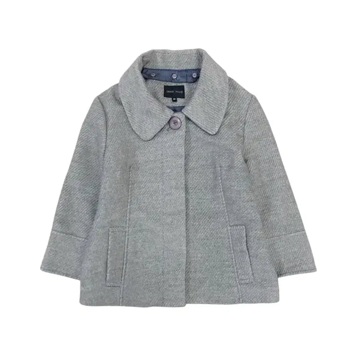[BUNJANG] Melange Gray Hidden Button Vintage Coat / 멜란지 그레이 히든 버튼 코트