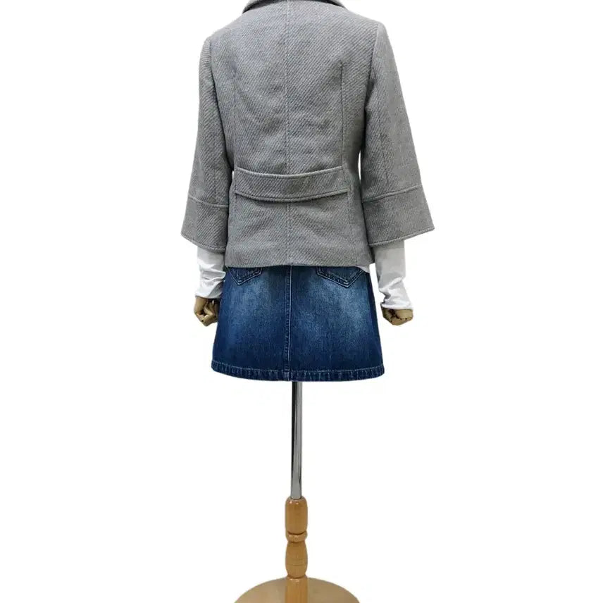 [BUNJANG] Melange Gray Hidden Button Vintage Coat / 멜란지 그레이 히든 버튼 코트