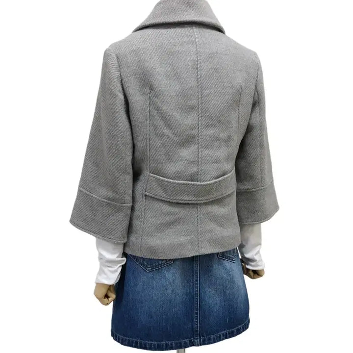 [BUNJANG] Melange Gray Hidden Button Vintage Coat / 멜란지 그레이 히든 버튼 코트