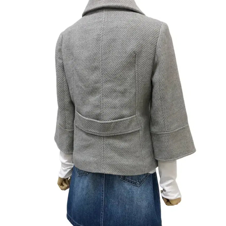 [BUNJANG] Melange Gray Hidden Button Vintage Coat / 멜란지 그레이 히든 버튼 코트