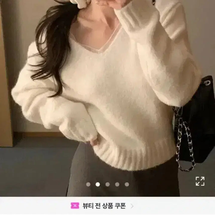 [BUNJANG] Kkonmigo Fleur Chiffon Knit / 꼰미고 플레르 쉬폰 오버핏 니트