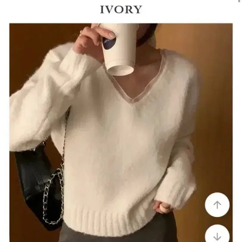 [BUNJANG] Kkonmigo Fleur Chiffon Knit / 꼰미고 플레르 쉬폰 오버핏 니트