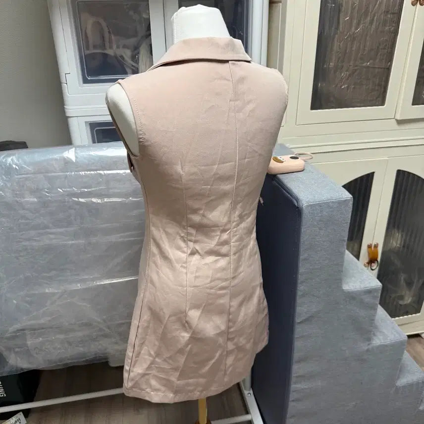 [BUNJANG] Beige Sleeveless Midi Dress / 베이지색 민소매 원피스 핑크베이지