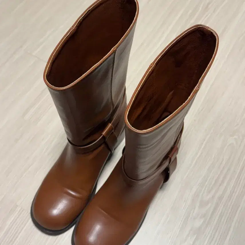 [BUNJANG] Brown Mid-Calf Boots / 브라운 미들 부츠