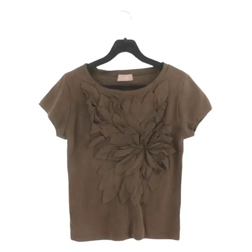 [BUNJANG] Vintage Floral Applique T-Shirt / 빈티지 플라워 아플리케 반팔 티셔츠