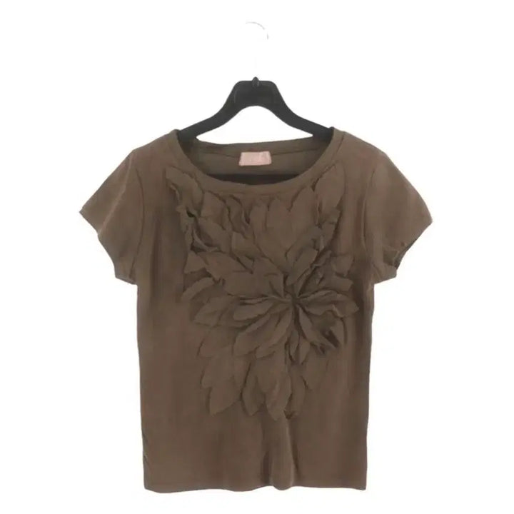 [BUNJANG] Vintage Floral Applique T-Shirt / 빈티지 플라워 아플리케 반팔 티셔츠