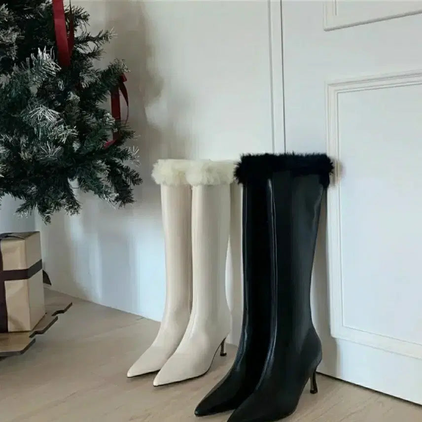 [BUNJANG] Long Boots / (새해특가) 바배 엔젤링 퍼 속기모 롱부츠