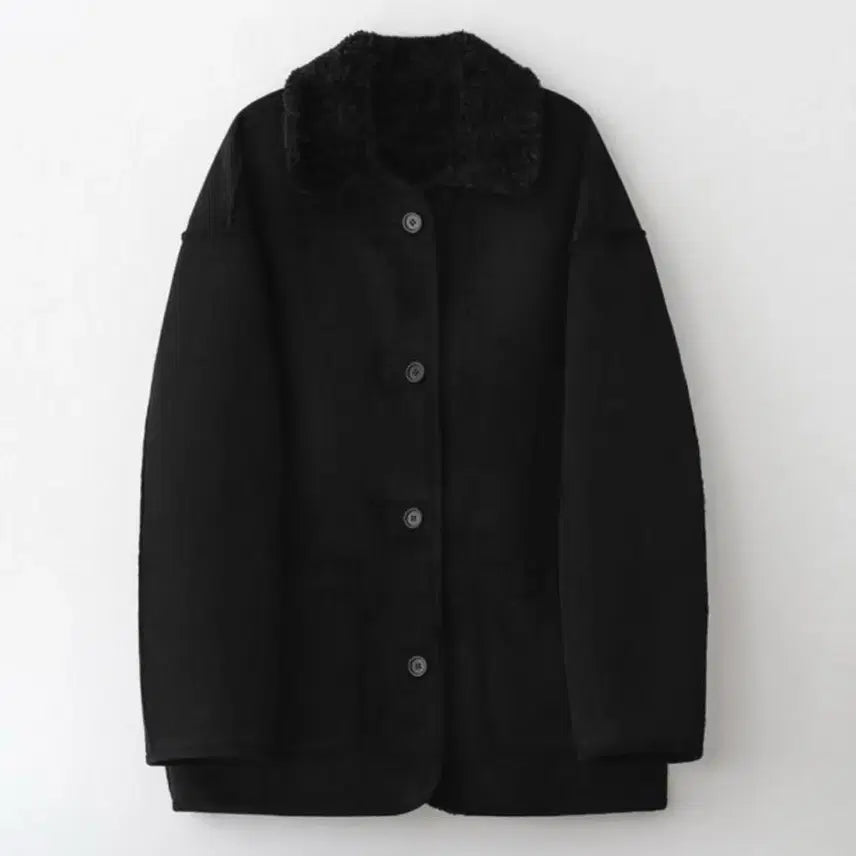 [BUNJANG] Annie's Black Reversible Mouton Jacket / 앤니즈 블랙 무스탕