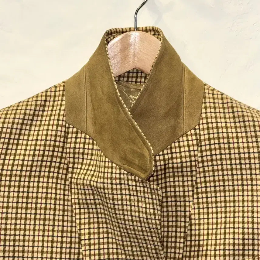 [BUNJANG] Aigner Beige Classic Check Wool Jacket / Aigner 클래식 체크 울 자켓 / Beige