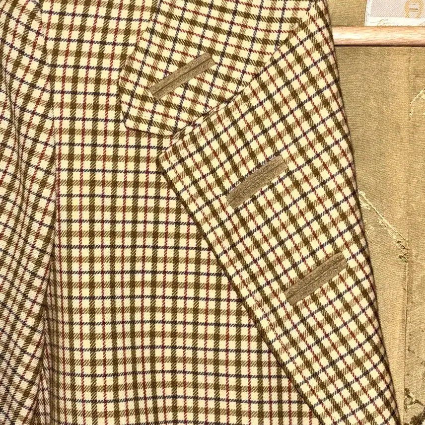 [BUNJANG] Aigner Beige Classic Check Wool Jacket / Aigner 클래식 체크 울 자켓 / Beige