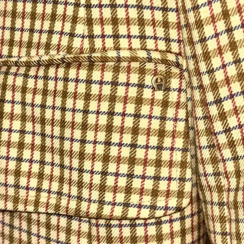 [BUNJANG] Aigner Beige Classic Check Wool Jacket / Aigner 클래식 체크 울 자켓 / Beige