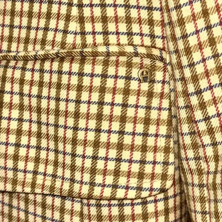 [BUNJANG] Aigner Beige Classic Check Wool Jacket / Aigner 클래식 체크 울 자켓 / Beige