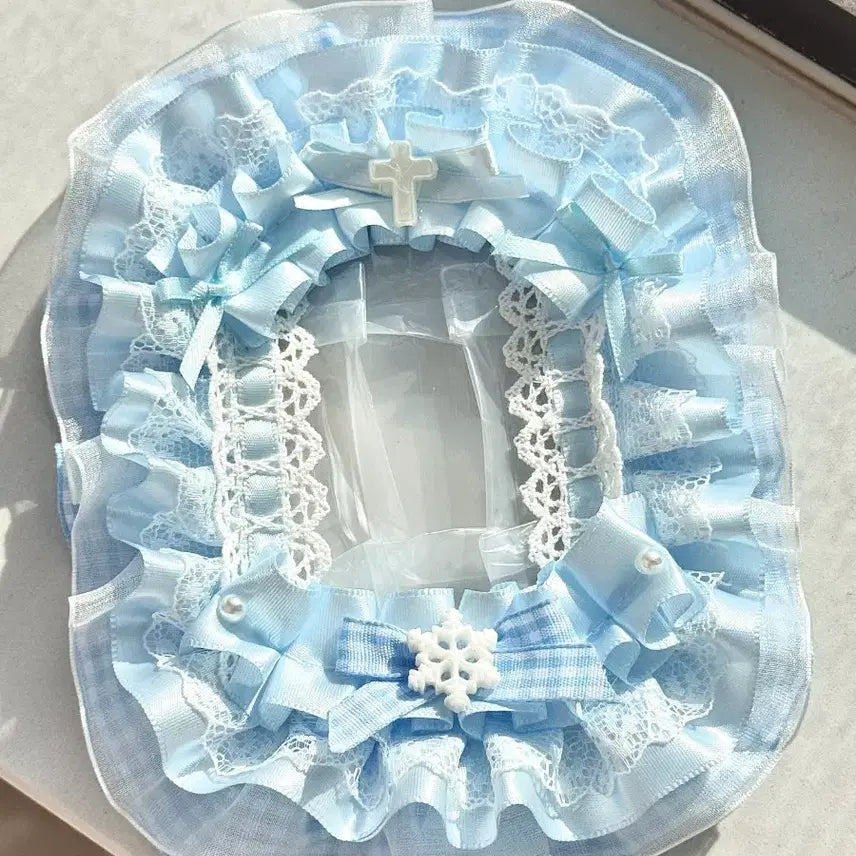 [BUNJANG] Handmade Blue Lace Photocard Holder / 블루 레이스 탑꾸 탑로더 꾸미기 핸드메이드 포카홀더