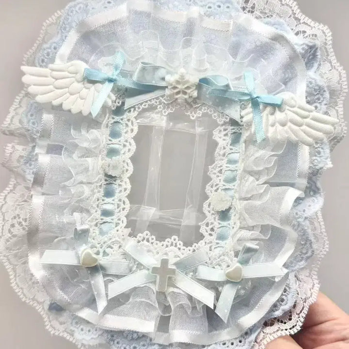 [BUNJANG] Handmade Blue Lace Photocard Holder / 블루 레이스탑꾸 탑로더 핸드메이드 포카홀더