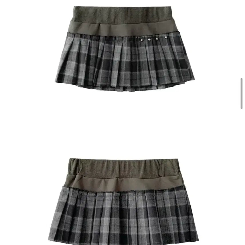[BUNJANG] Jeanne Hot Chocolate Check Layered Pleated Mini Skirt / 잔느 핫초코 체크 레이어드 플리츠 미니 스커트