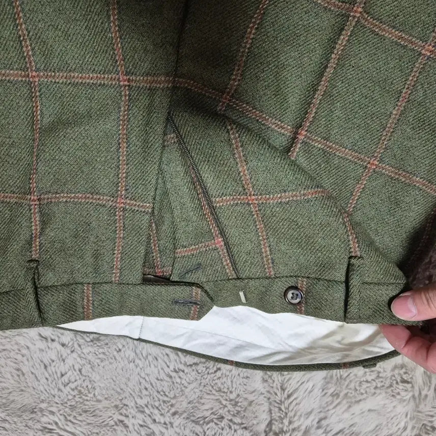 [BUNJANG] Rota Check Pattern Pants Green 46 Size / Rota  체크 패턴 바지 그린 46사이즈