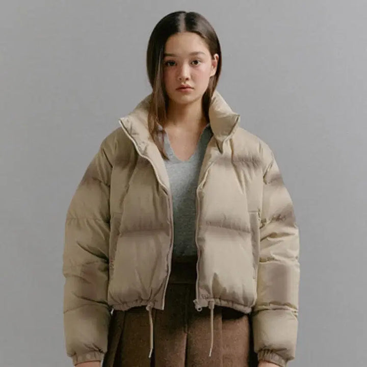 [BUNJANG] Soft Seoul Duck Down Short Padded Jacket (Beige) / 소프트서울 덕다운 숏패딩 베이지컬러