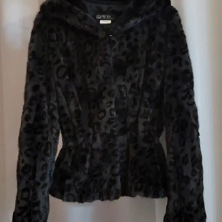 [BUNJANG] Black Leopard Mink Coat / 블랙 레오파드 빅후드 밍크코트