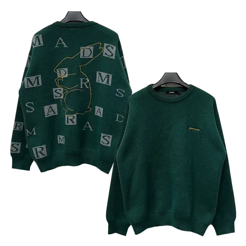 [BUNJANG] MadMars Rabbit Artwork Oversized Knit Sweater / 매드마르스 래빗 아트워크 오버핏 니트 L