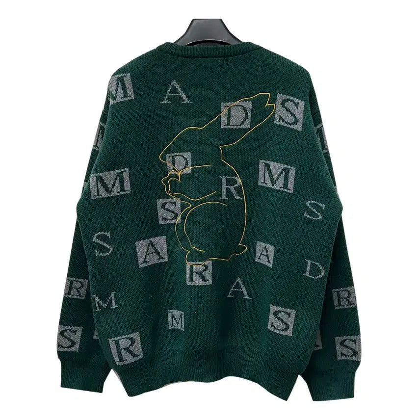 [BUNJANG] MadMars Rabbit Artwork Oversized Knit Sweater / 매드마르스 래빗 아트워크 오버핏 니트 L