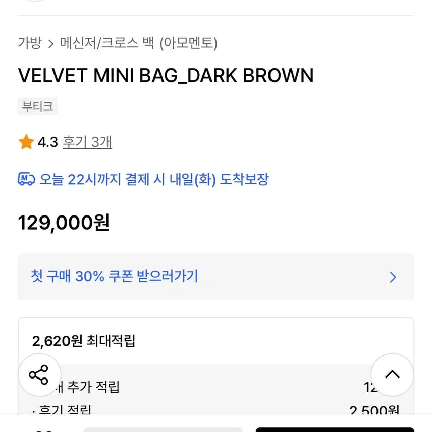 [BUNJANG] AMOMENTO Velvet Mini Bag Dark Brown / 아모멘토 벨벳 미니 백 다크브라운