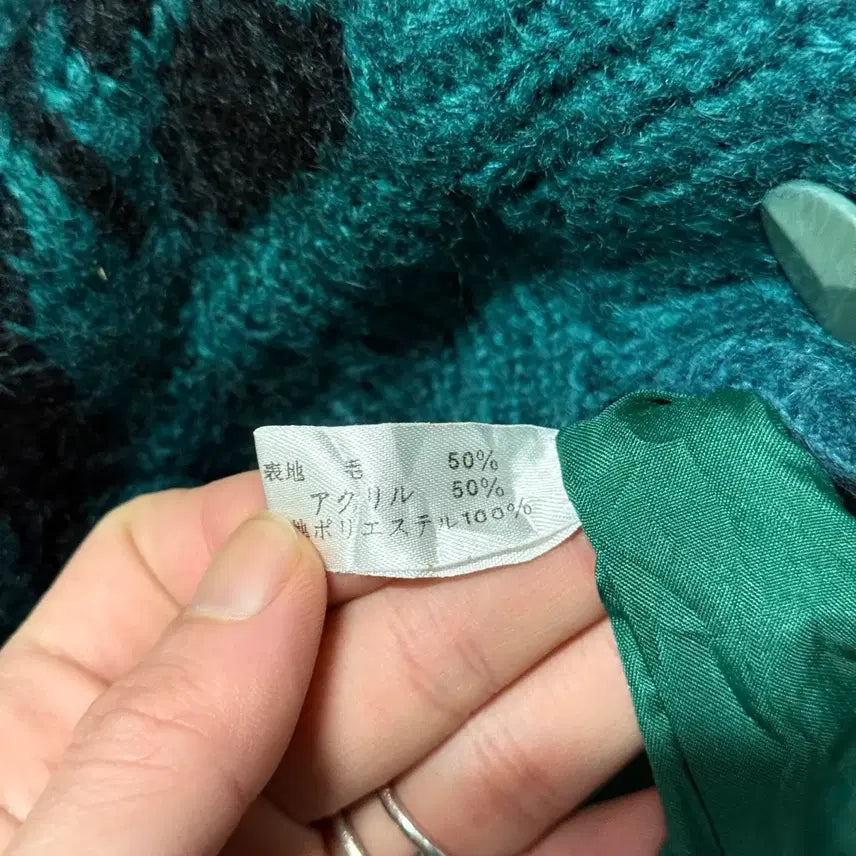 [BUNJANG] Vintage Ethnic Pattern Wool Blend Mohair Cardigan Jacket / VTG 빈티지 에스닉 풀 패턴 울 혼방 모헤어 가디건 자켓 틸