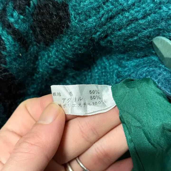 [BUNJANG] Vintage Ethnic Pattern Wool Blend Mohair Cardigan Jacket / VTG 빈티지 에스닉 풀 패턴 울 혼방 모헤어 가디건 자켓 틸