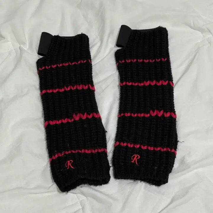[BUNJANG] Raf Simons Contrast Fingerless Knitted Gloves / 라프시몬스 콘트라스트 핑거리스 니티드 장갑
