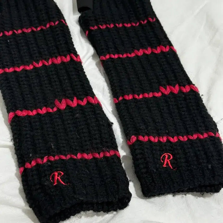 [BUNJANG] Raf Simons Contrast Fingerless Knitted Gloves / 라프시몬스 콘트라스트 핑거리스 니티드 장갑