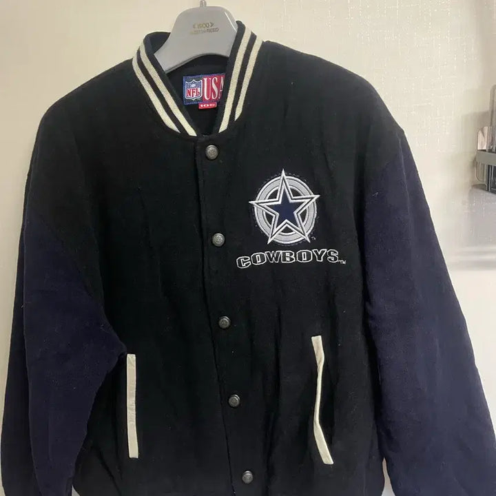 [BUNJANG] Dallas Cowboys Baseball Jacket Black / NFL Dallas Cowboys 야구 점퍼 블랙