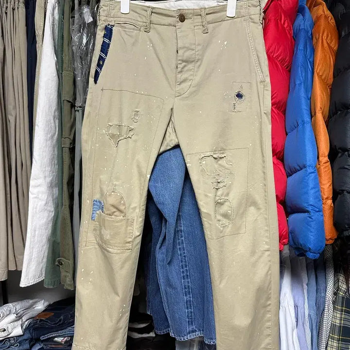 [SOLD OUT] (1회착) 폴로 랄프로렌 디스트레드 패치워크 치노 30x30