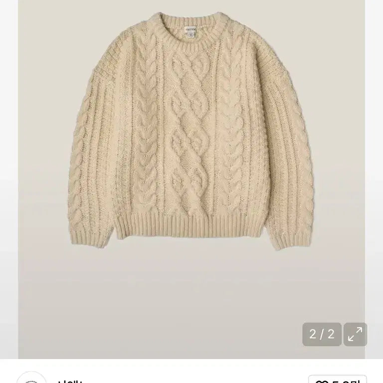 [BUNJANG] Sienne Cable Knit Sweater Cream / 시엔느 케이블 니트 스웨터 크림색 (old father)