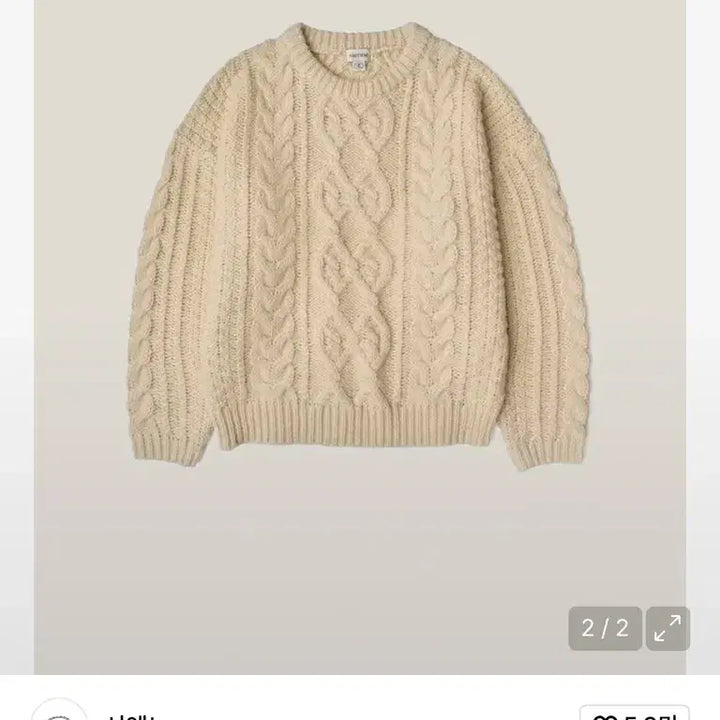 [BUNJANG] Sienne Cable Knit Sweater Cream / 시엔느 케이블 니트 스웨터 크림색 (old father)