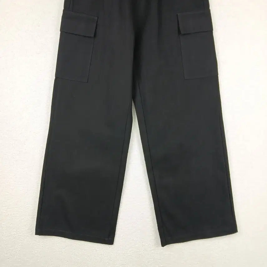 [BUNJANG] Black Cargo Wide Banding Pants (Size 55-66) / 여성 블랙 카고 와이드 밴딩 바지(55~66)