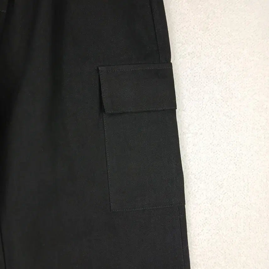 [BUNJANG] Black Cargo Wide Banding Pants (Size 55-66) / 여성 블랙 카고 와이드 밴딩 바지(55~66)