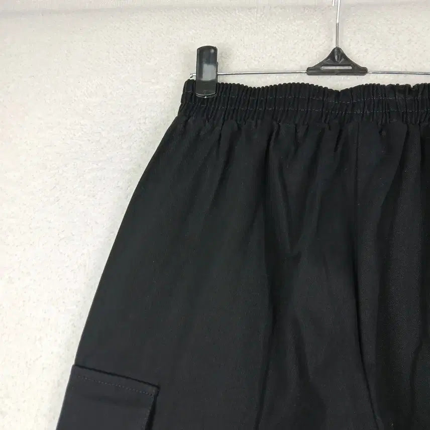 [BUNJANG] Black Cargo Wide Banding Pants (Size 55-66) / 여성 블랙 카고 와이드 밴딩 바지(55~66)