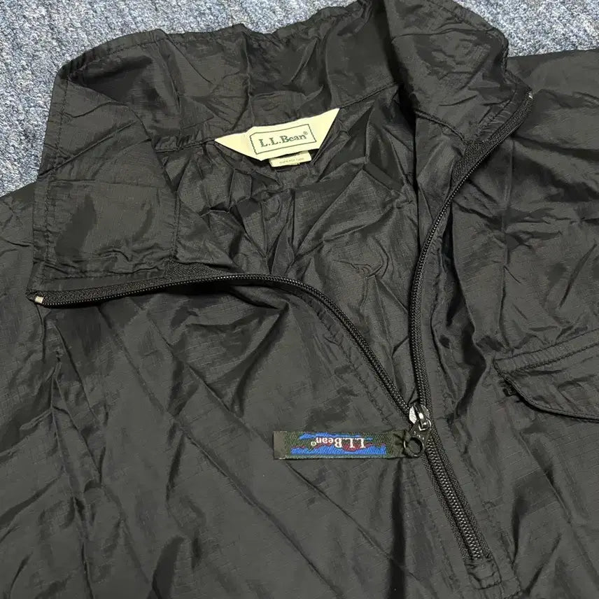 [BUNJANG] L.L.Bean Vintage Black Nylon Pullover Jacket / L.L.Bean 엘엘빈 빈티지 검정색 바람막이 나일론 풀오버 자켓