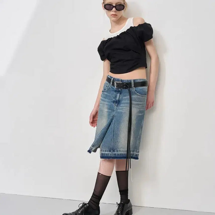 [BUNJANG] LCDC TM Denim Skirt (Raw Cut Edge) SS / LCDC TM 엘씨디씨 티엠 데님 스커트 (raw cut edge) SS