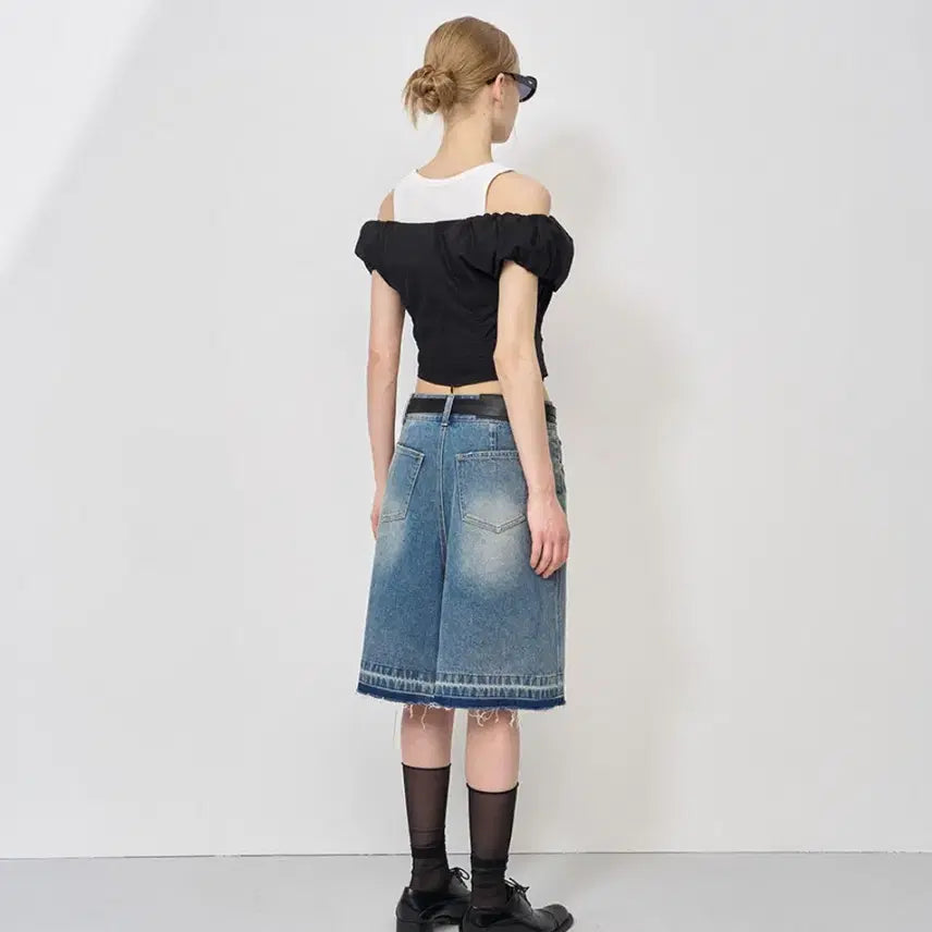 [BUNJANG] LCDC TM Denim Skirt (Raw Cut Edge) SS / LCDC TM 엘씨디씨 티엠 데님 스커트 (raw cut edge) SS