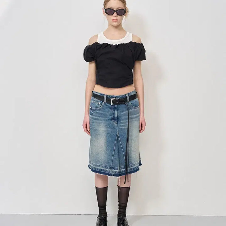 [BUNJANG] LCDC TM Denim Skirt (Raw Cut Edge) SS / LCDC TM 엘씨디씨 티엠 데님 스커트 (raw cut edge) SS