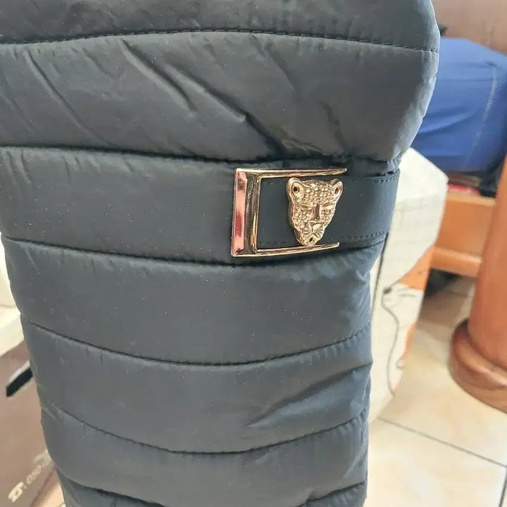 [BUNJANG] Black Padded Long Boots / 블랙 패딩 롱 부츠