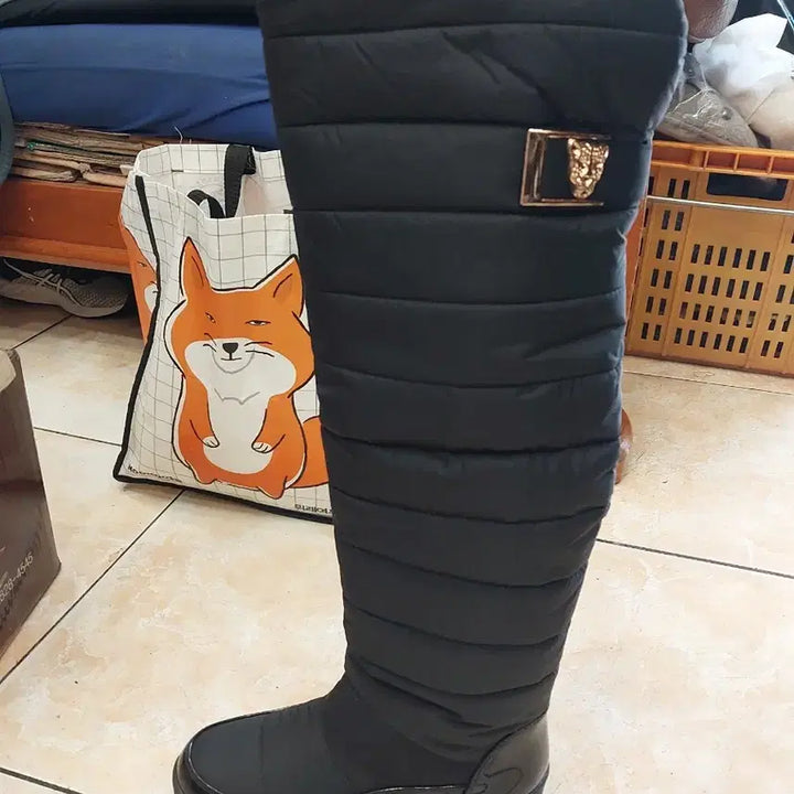 [BUNJANG] Black Padded Long Boots / 블랙 패딩 롱 부츠